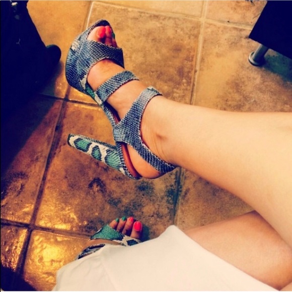 Python print platform heel blue/green/gray/Black - Picture 1 of 8